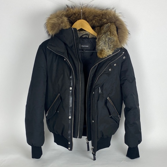 Mackage Black Puffer Jacket with Fur Trim